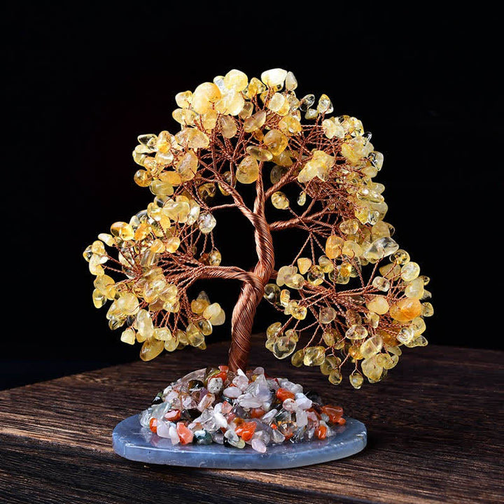 Arbre Feng Shui à base de gravier en agate colorée Olivenorma