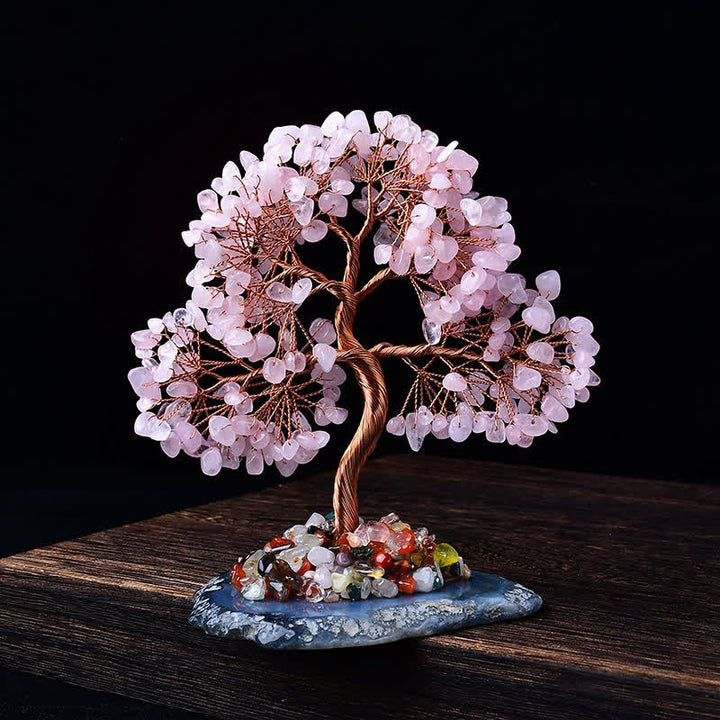 Arbre Feng Shui à base de gravier en agate colorée Olivenorma