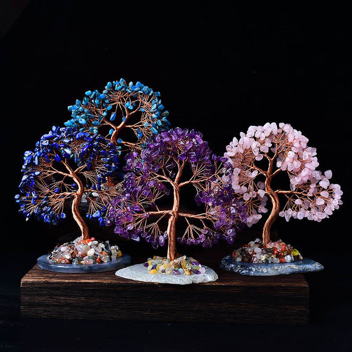 Arbre Feng Shui à base de gravier en agate colorée Olivenorma