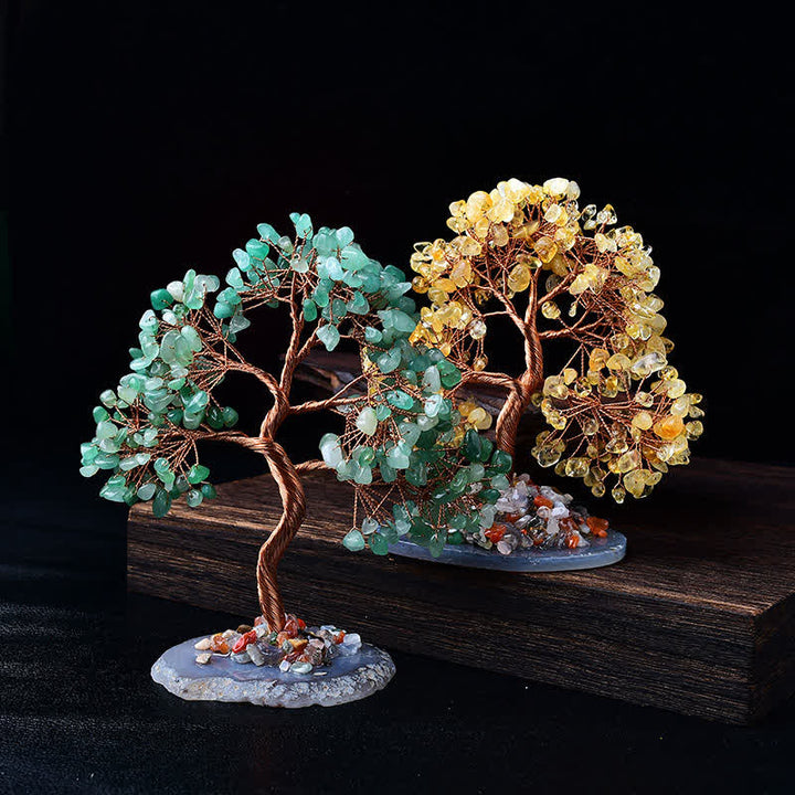 Arbre Feng Shui à base de gravier en agate colorée Olivenorma