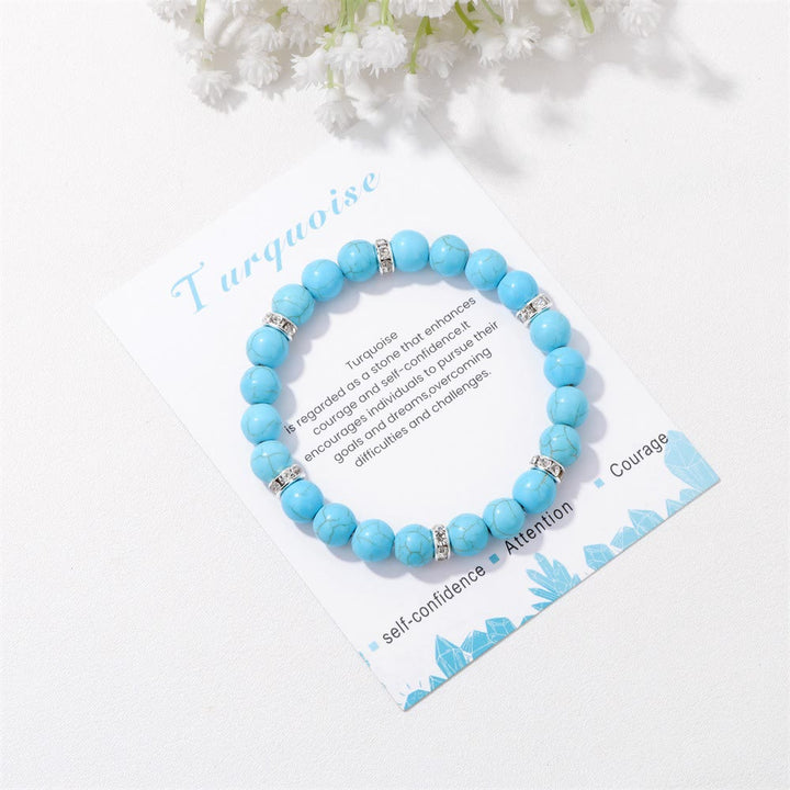 Bracelet de perles de guérison rondes en pierres précieuses naturelles Olivenorma