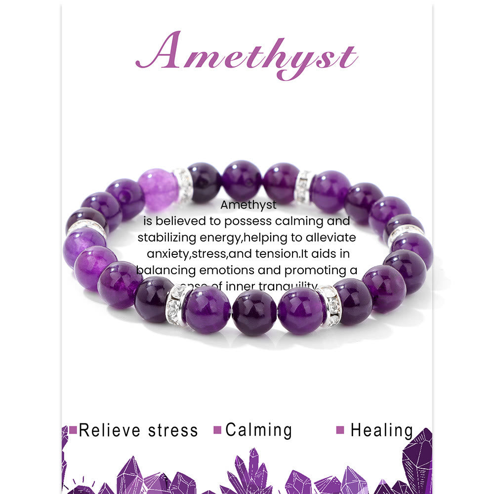 Bracelet de perles de guérison rondes en pierres précieuses naturelles Olivenorma