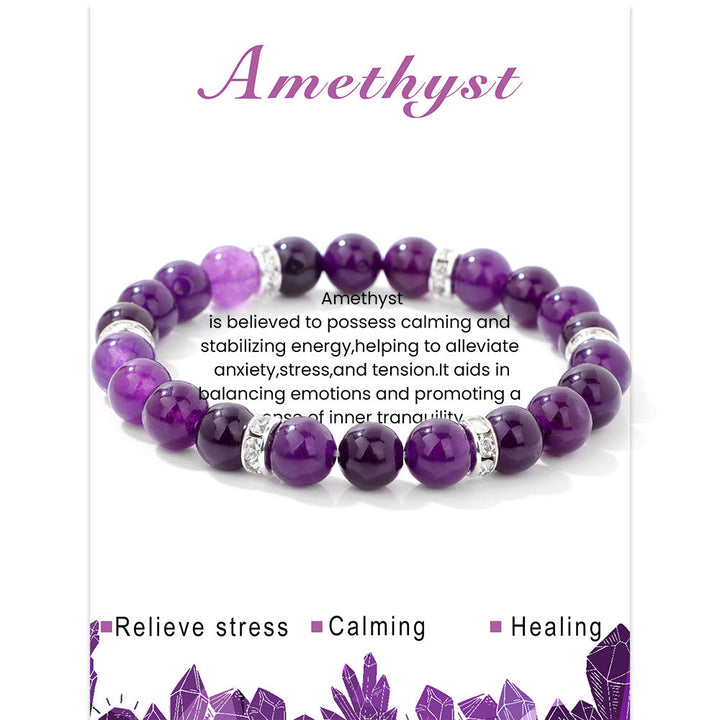 Bracelet de perles de guérison rondes en pierres précieuses naturelles Olivenorma