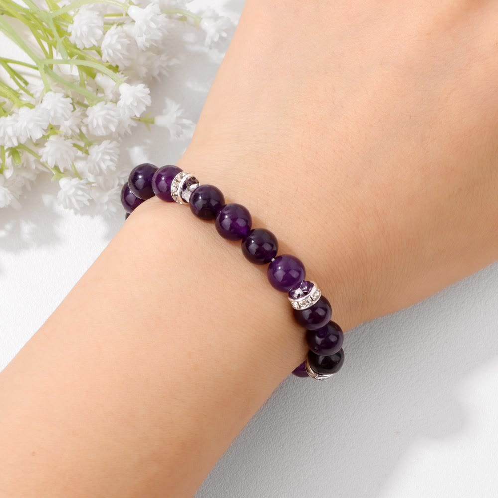 Bracelet de perles de guérison rondes en pierres précieuses naturelles Olivenorma