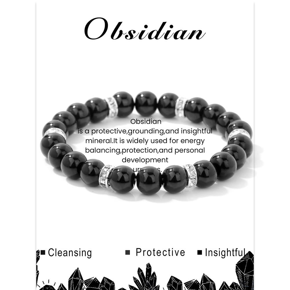 Bracelet de perles de guérison rondes en pierres précieuses naturelles Olivenorma