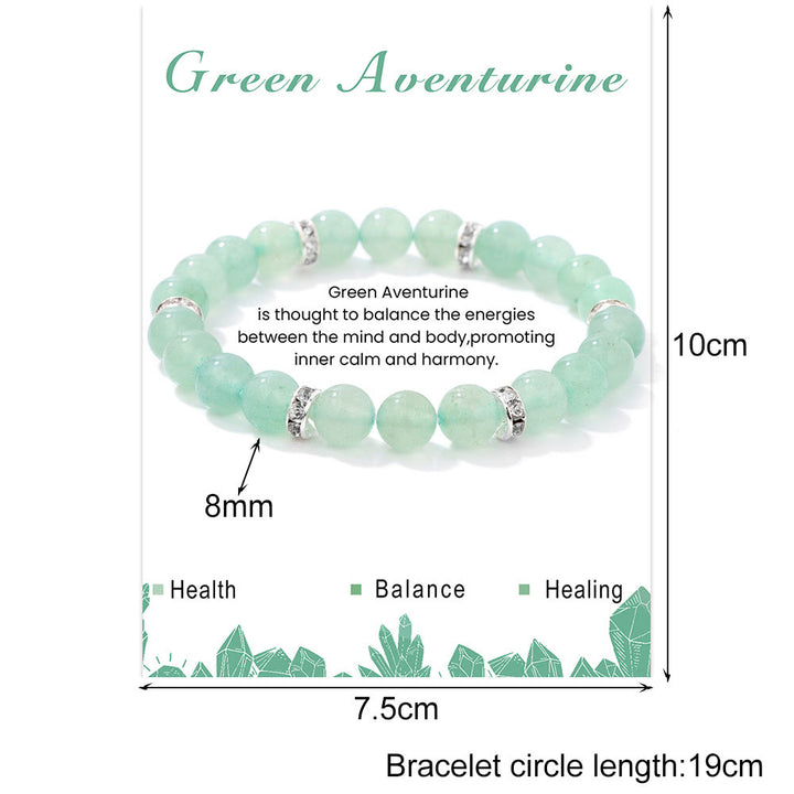 Bracelet de perles de guérison rondes en pierres précieuses naturelles Olivenorma