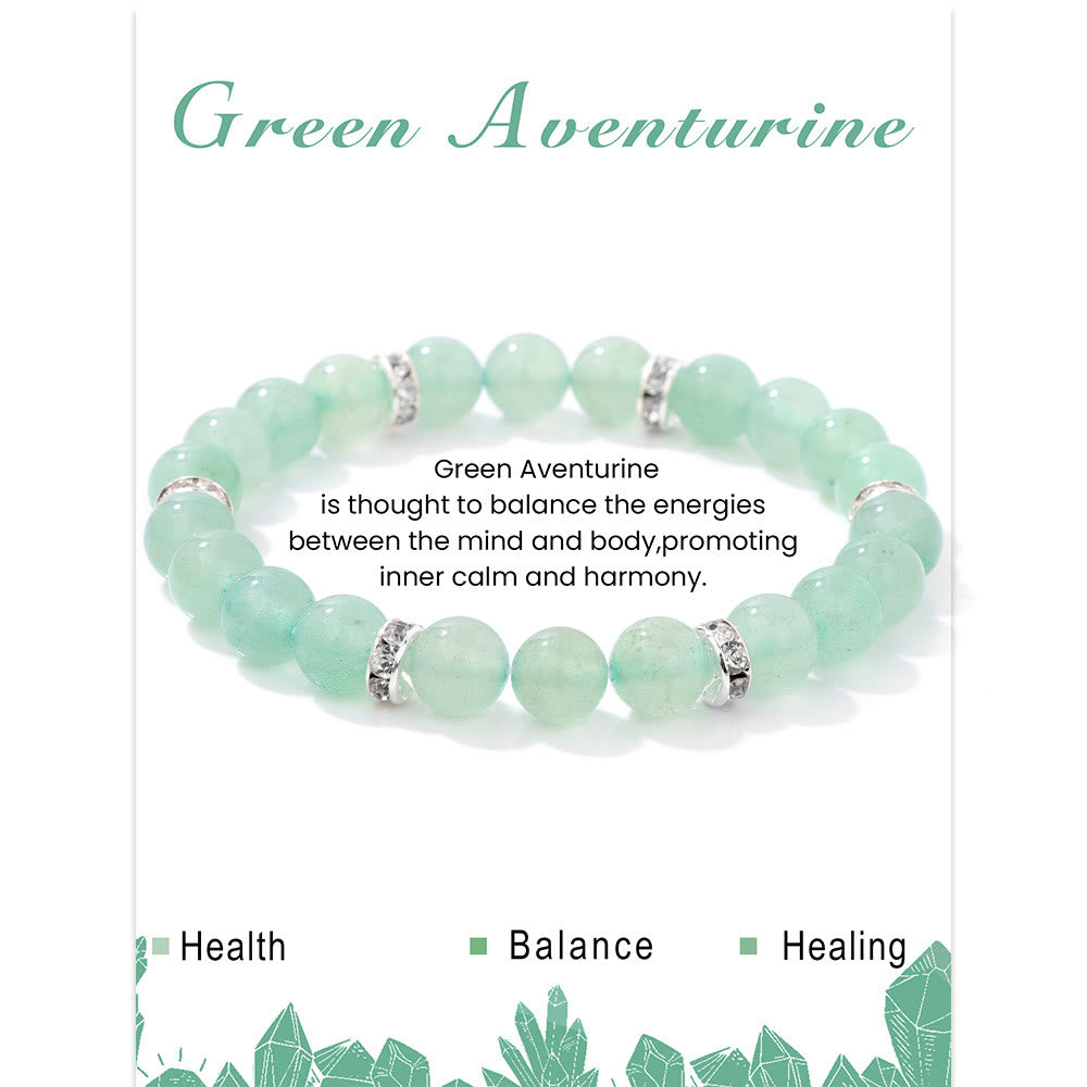 Bracelet de perles de guérison rondes en pierres précieuses naturelles Olivenorma