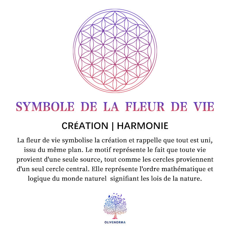 Symbole de la fleur de vie du chakra Olivenorma, pyramide d'orgone