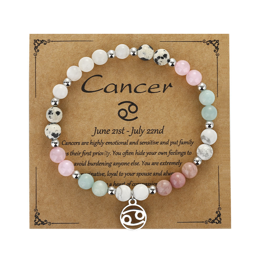 Bracelet pendentif zodiaque en perles de pierre naturelle Olivenorma