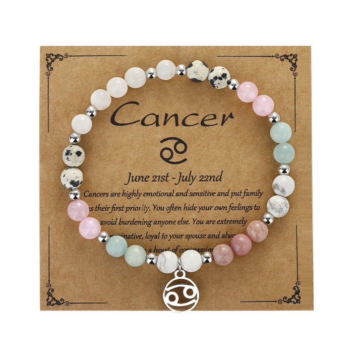 Bracelet pendentif zodiaque en perles de pierre naturelle Olivenorma