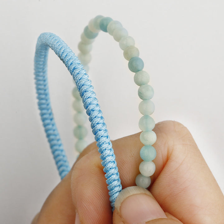 Bracelet tressé en perles d'amazonite naturelle Olivenorma