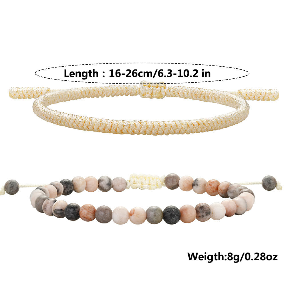 Bracelet tressé en perles de tourmaline prune naturelle Olivenorma
