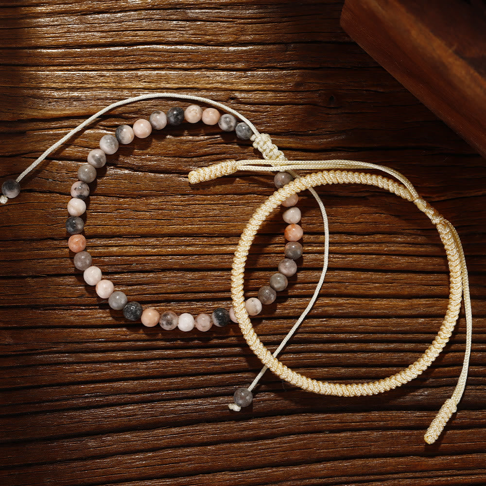 Bracelet tressé en perles de tourmaline prune naturelle Olivenorma