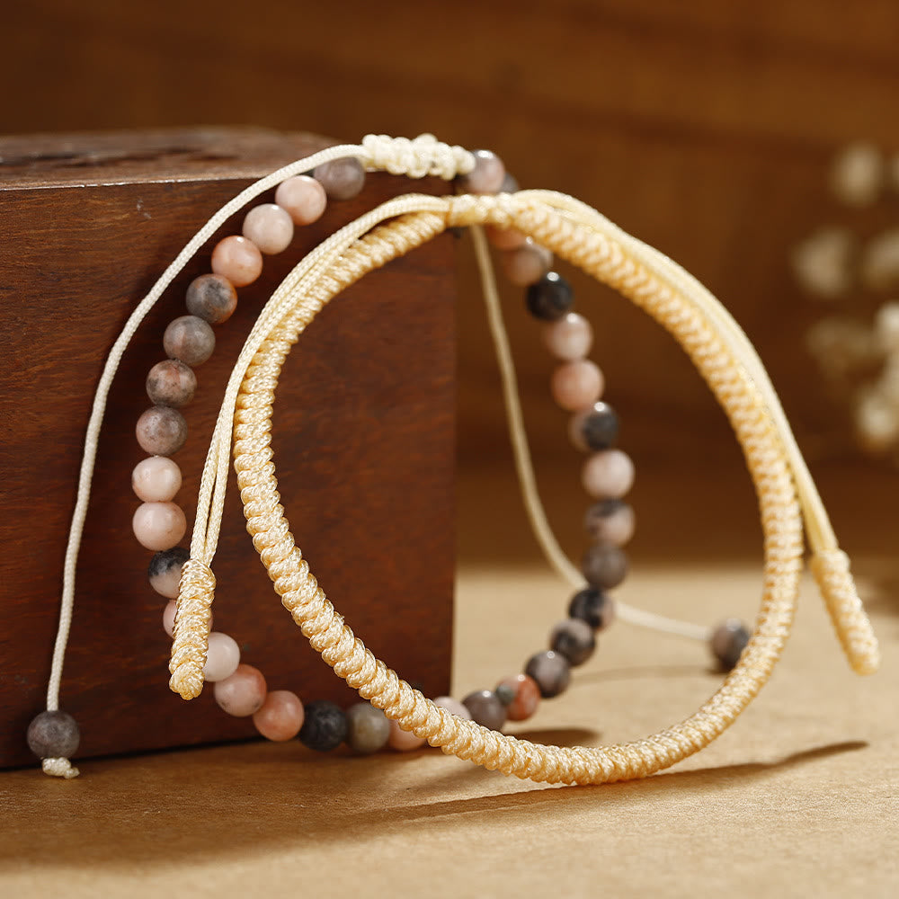 Bracelet tressé en perles de tourmaline prune naturelle Olivenorma