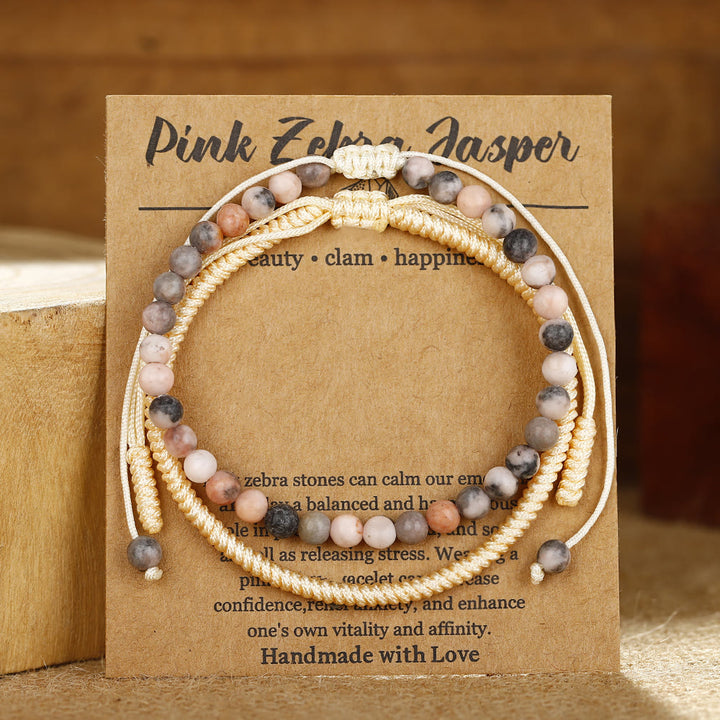 Bracelet tressé en perles de tourmaline prune naturelle Olivenorma