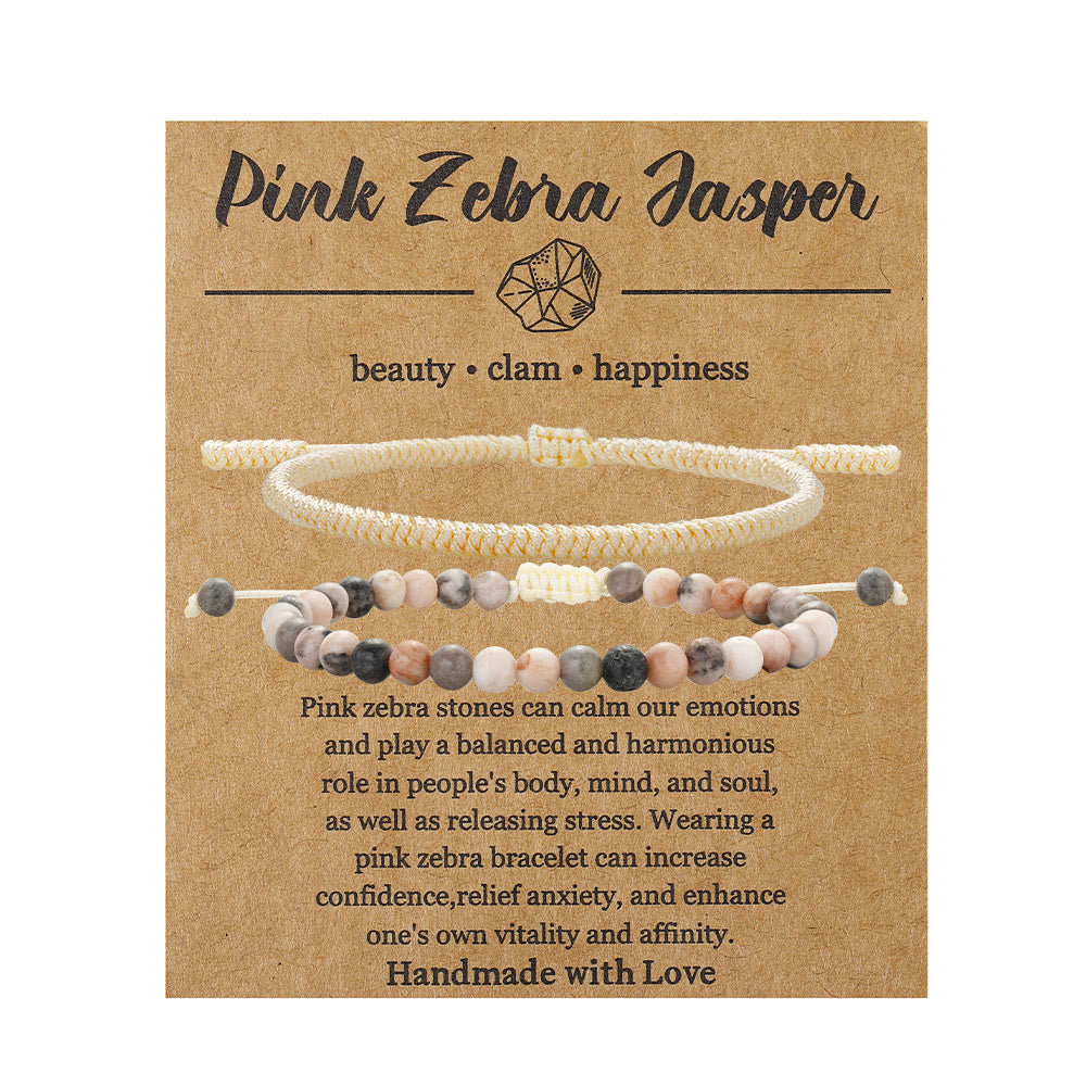 Bracelet tressé en perles de tourmaline prune naturelle Olivenorma