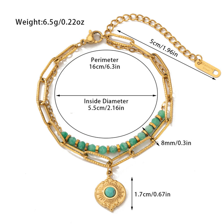 Bracelet double couche en alliage de cristal naturel Olivenorma
