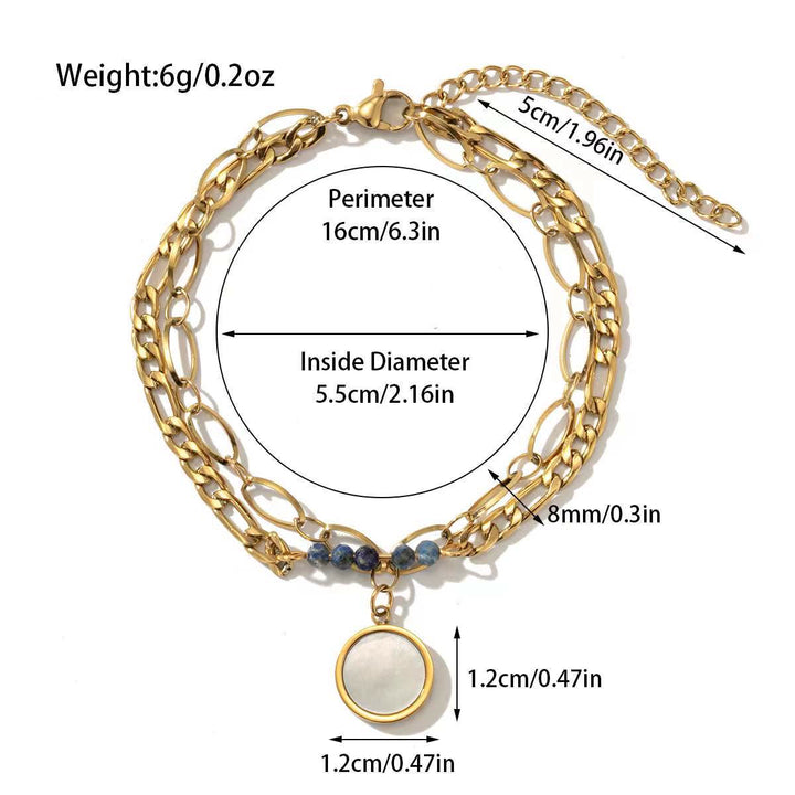 Bracelet double couche en alliage de cristal naturel Olivenorma