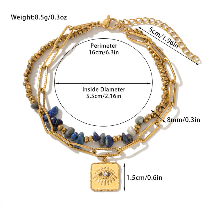 Bracelet double couche en alliage de cristal naturel Olivenorma