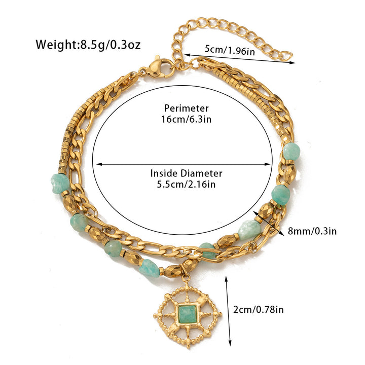 Bracelet double couche en alliage de cristal naturel Olivenorma