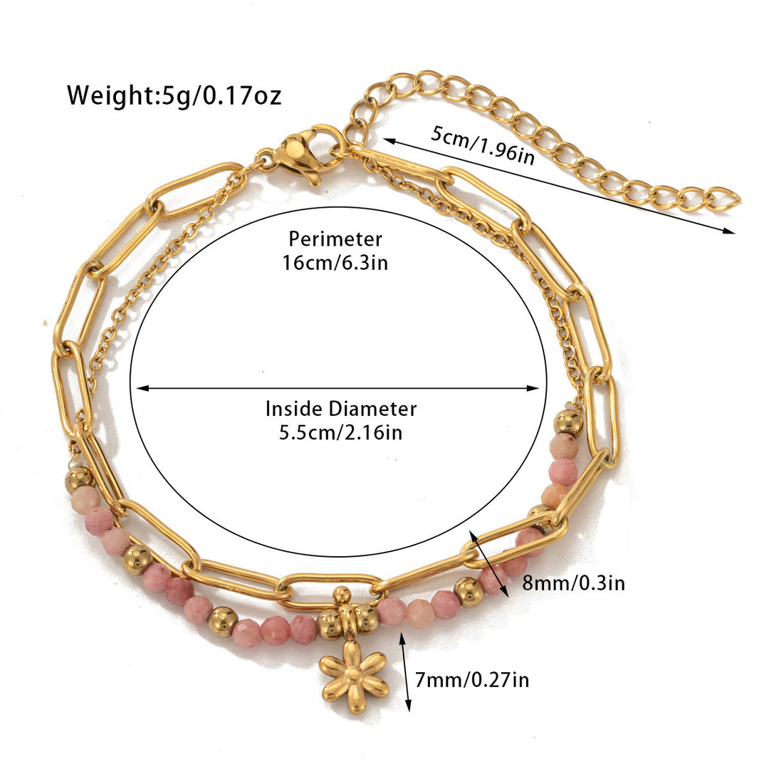 Bracelet double couche en alliage de cristal naturel Olivenorma
