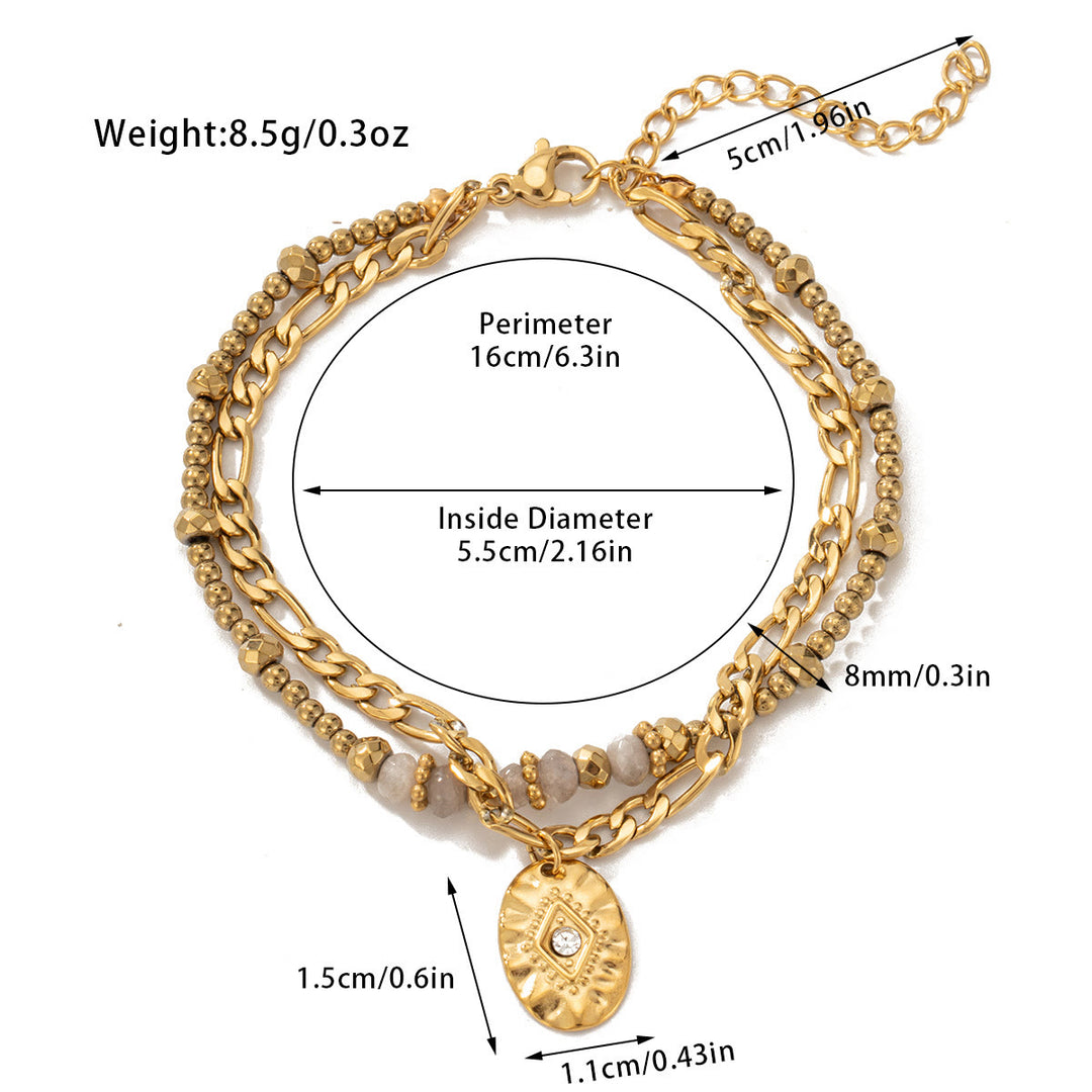 Bracelet double couche en alliage de cristal naturel Olivenorma