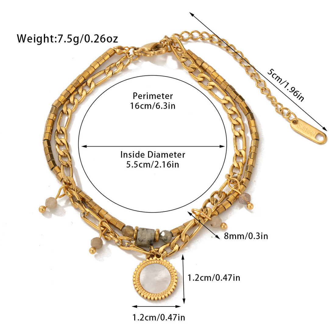 Bracelet double couche en alliage de cristal naturel Olivenorma