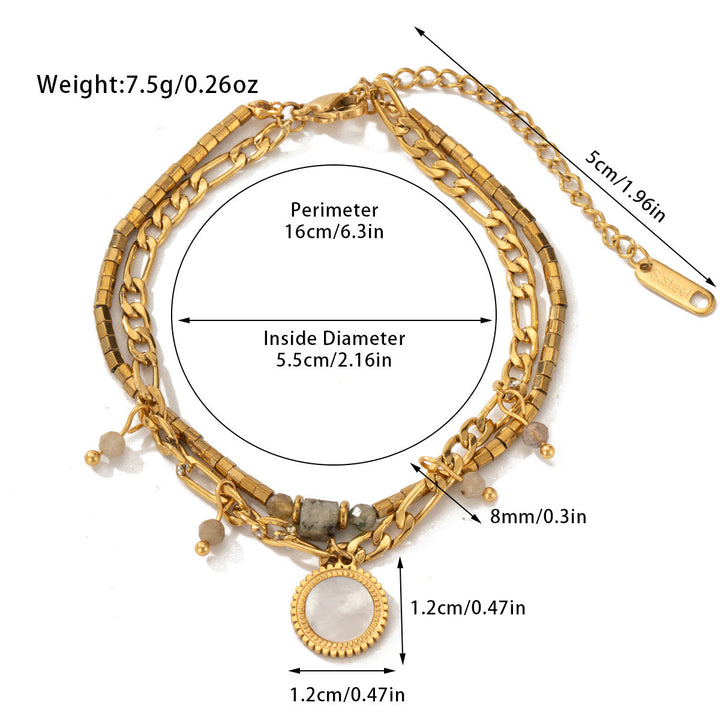 Bracelet double couche en alliage de cristal naturel Olivenorma