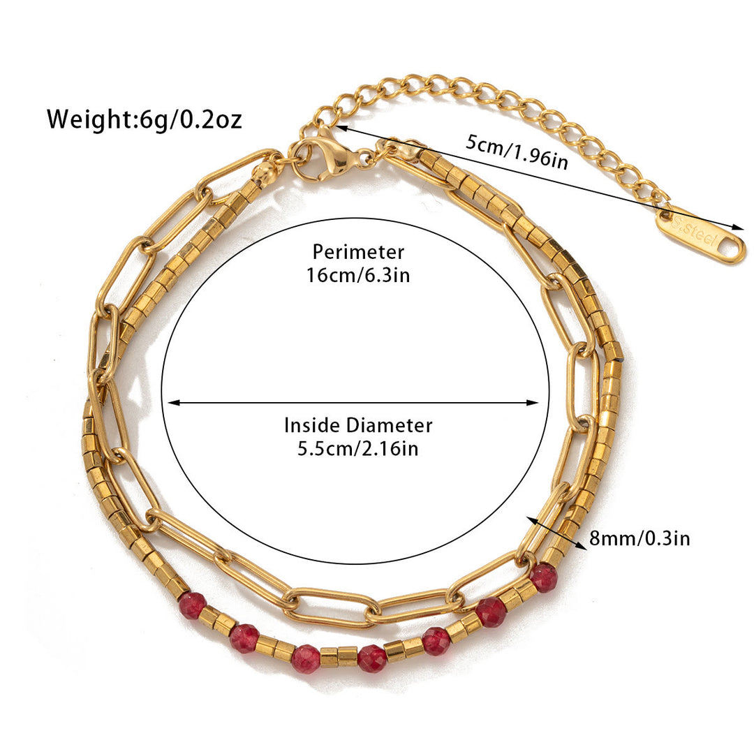 Bracelet double couche en alliage de cristal naturel Olivenorma