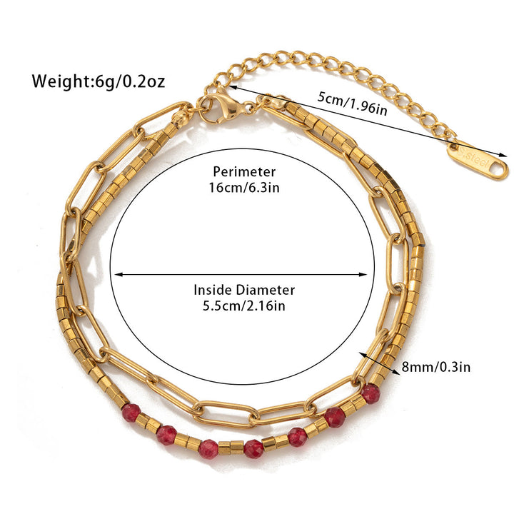 Bracelet double couche en alliage de cristal naturel Olivenorma