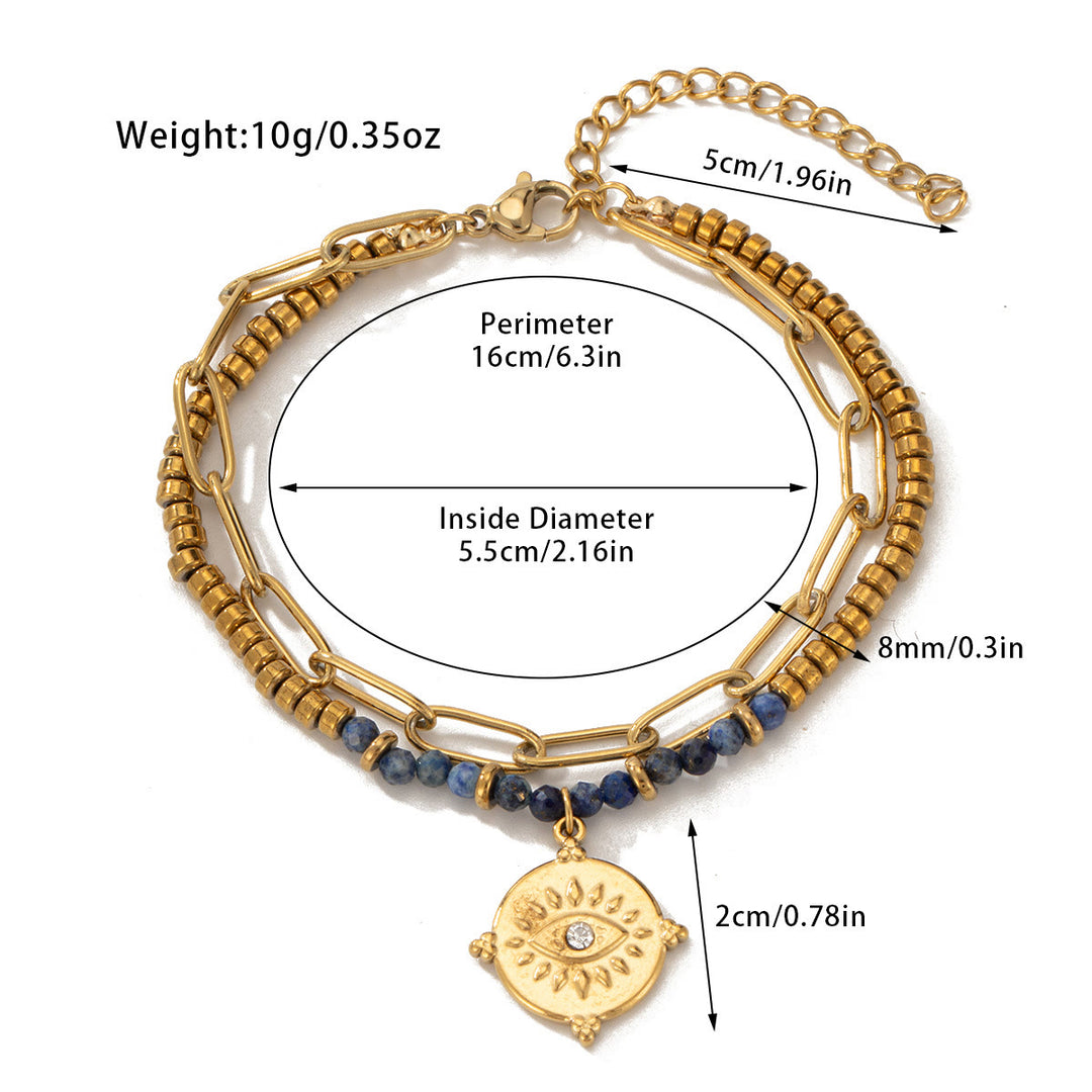 Bracelet double couche en alliage de cristal naturel Olivenorma
