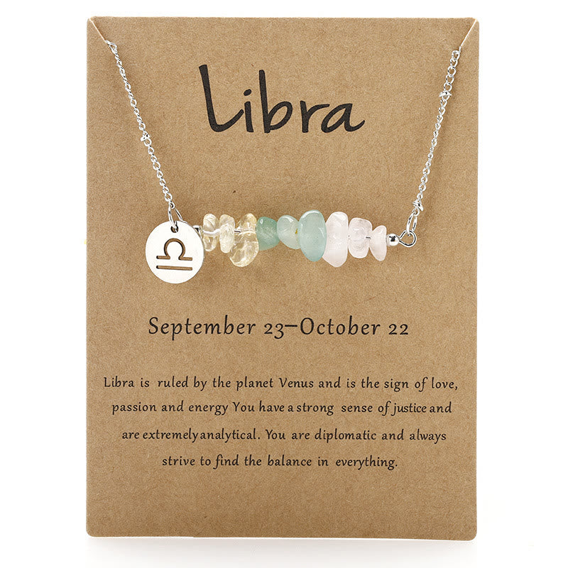 Collier pendentif zodiaque en perles de cristal naturel Olivenorma