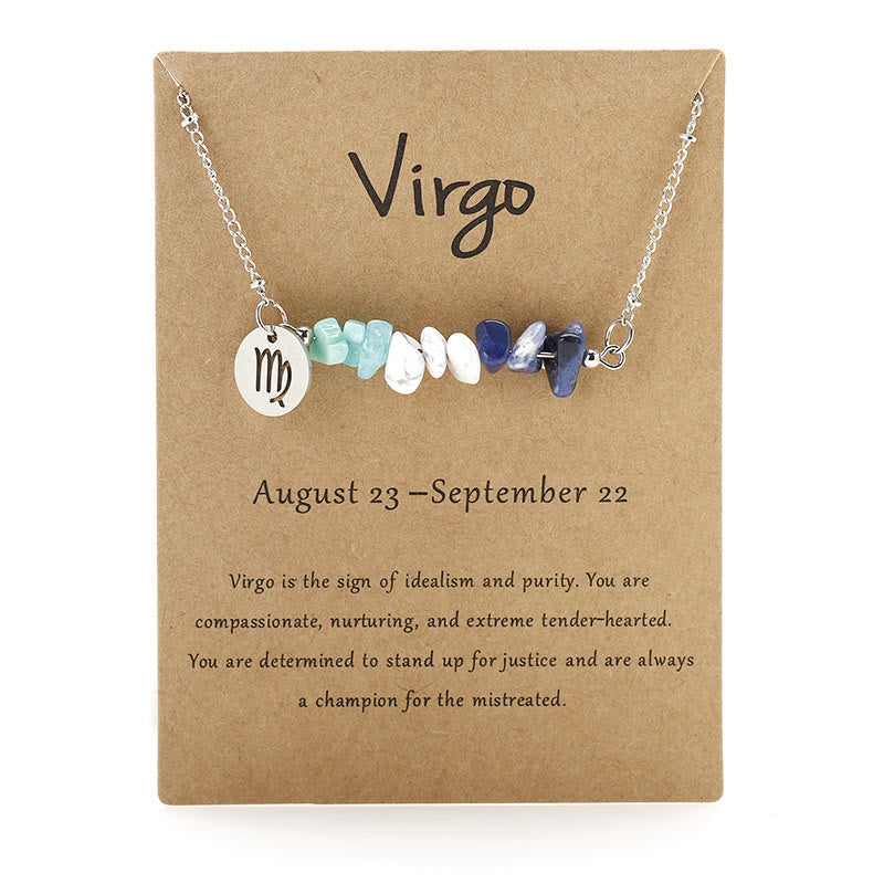 Collier pendentif zodiaque en perles de cristal naturel Olivenorma