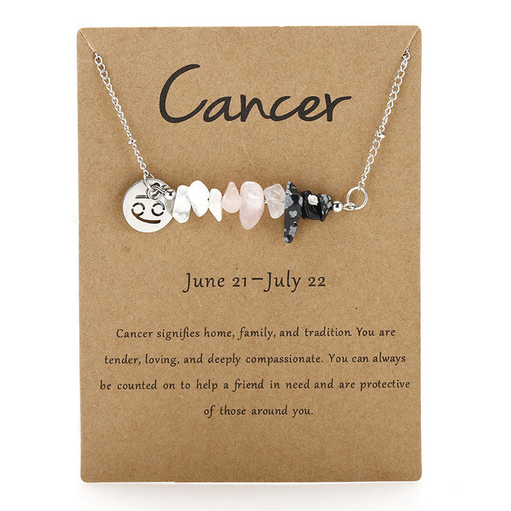Collier pendentif zodiaque en perles de cristal naturel Olivenorma