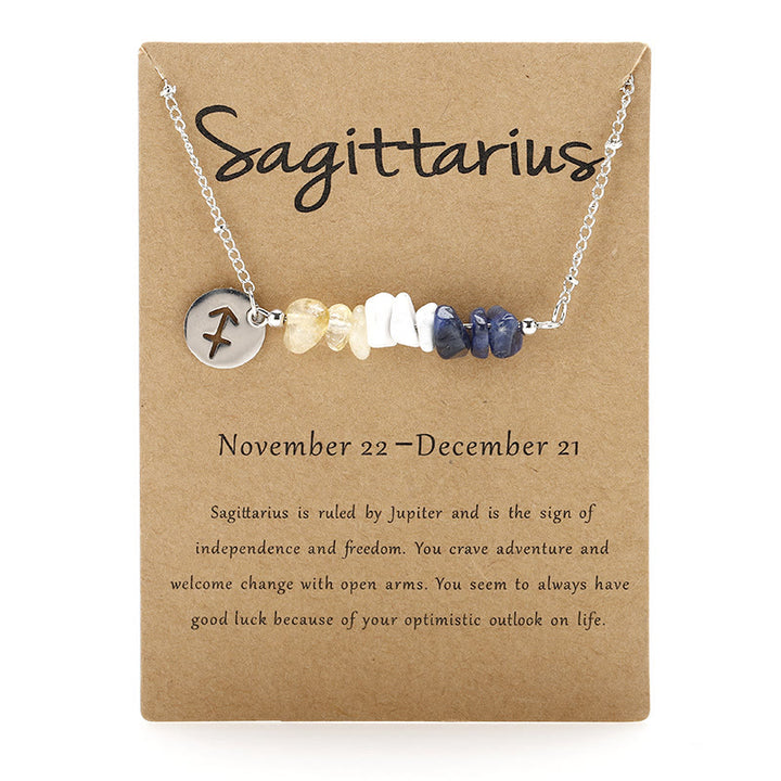 Collier pendentif zodiaque en perles de cristal naturel Olivenorma
