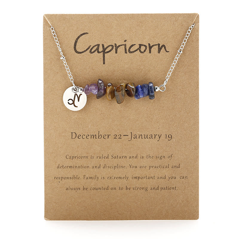 Collier pendentif zodiaque en perles de cristal naturel Olivenorma