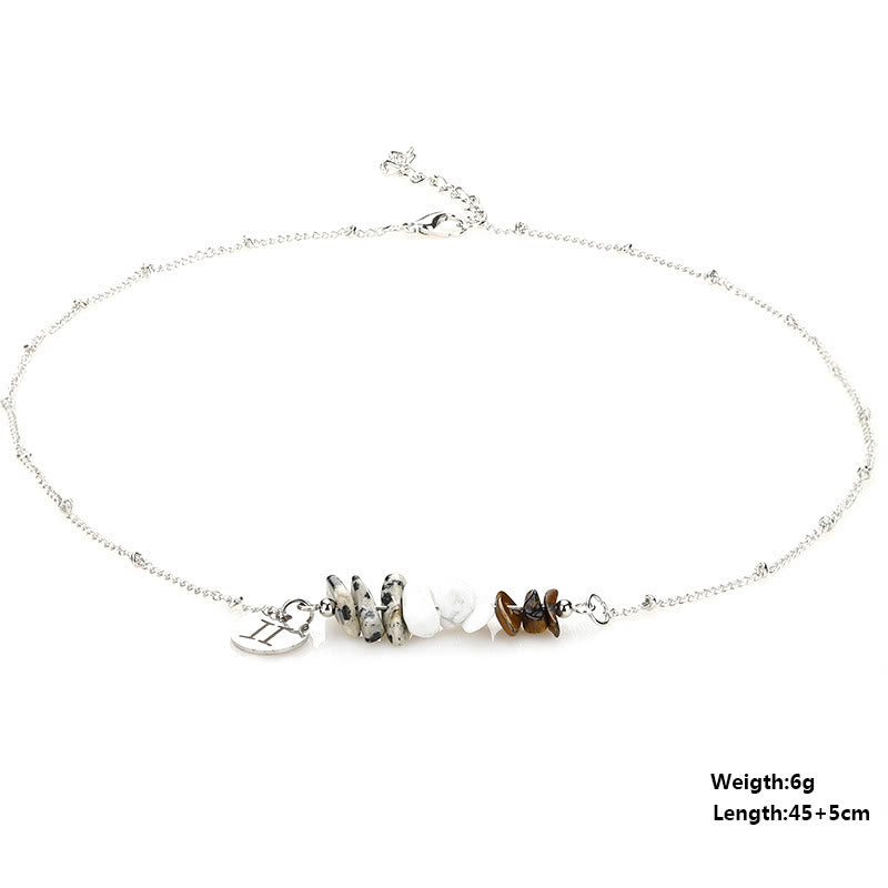 Collier pendentif zodiaque en perles de cristal naturel Olivenorma
