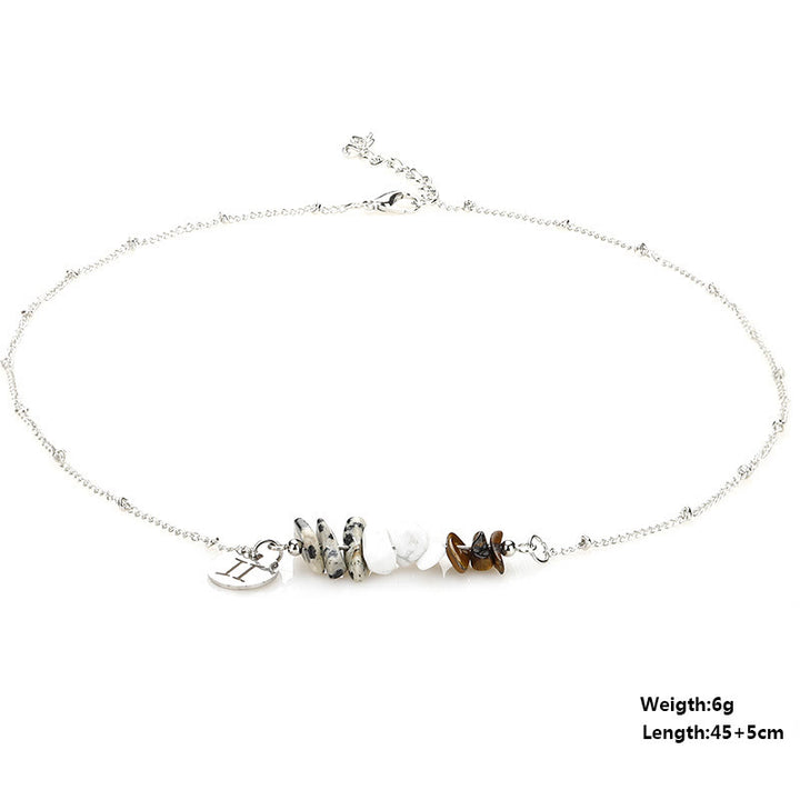 Collier pendentif zodiaque en perles de cristal naturel Olivenorma