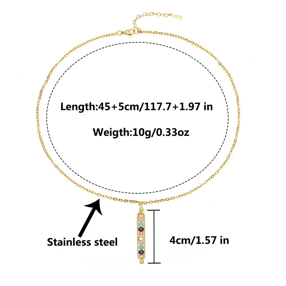 Collier pendentif pois en pierre naturelle de guérison fonctionnelle Olivenorma