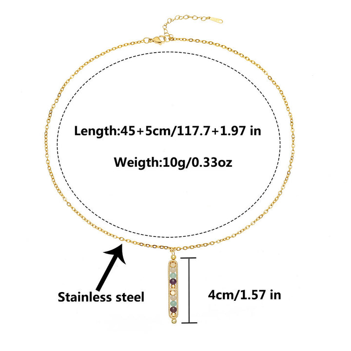 Collier pendentif pois en pierre naturelle de guérison fonctionnelle Olivenorma
