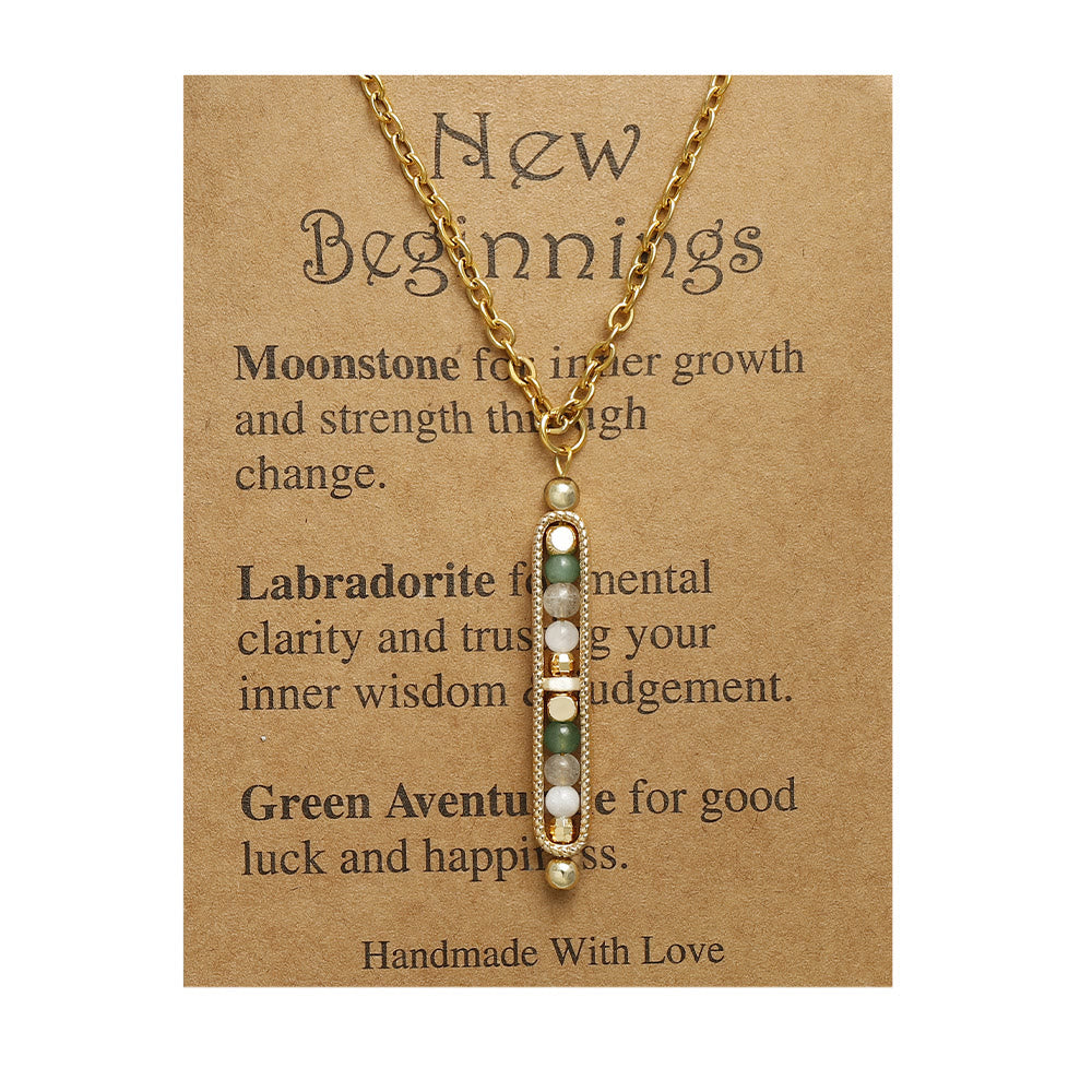 Collier pendentif pois en pierre naturelle de guérison fonctionnelle Olivenorma