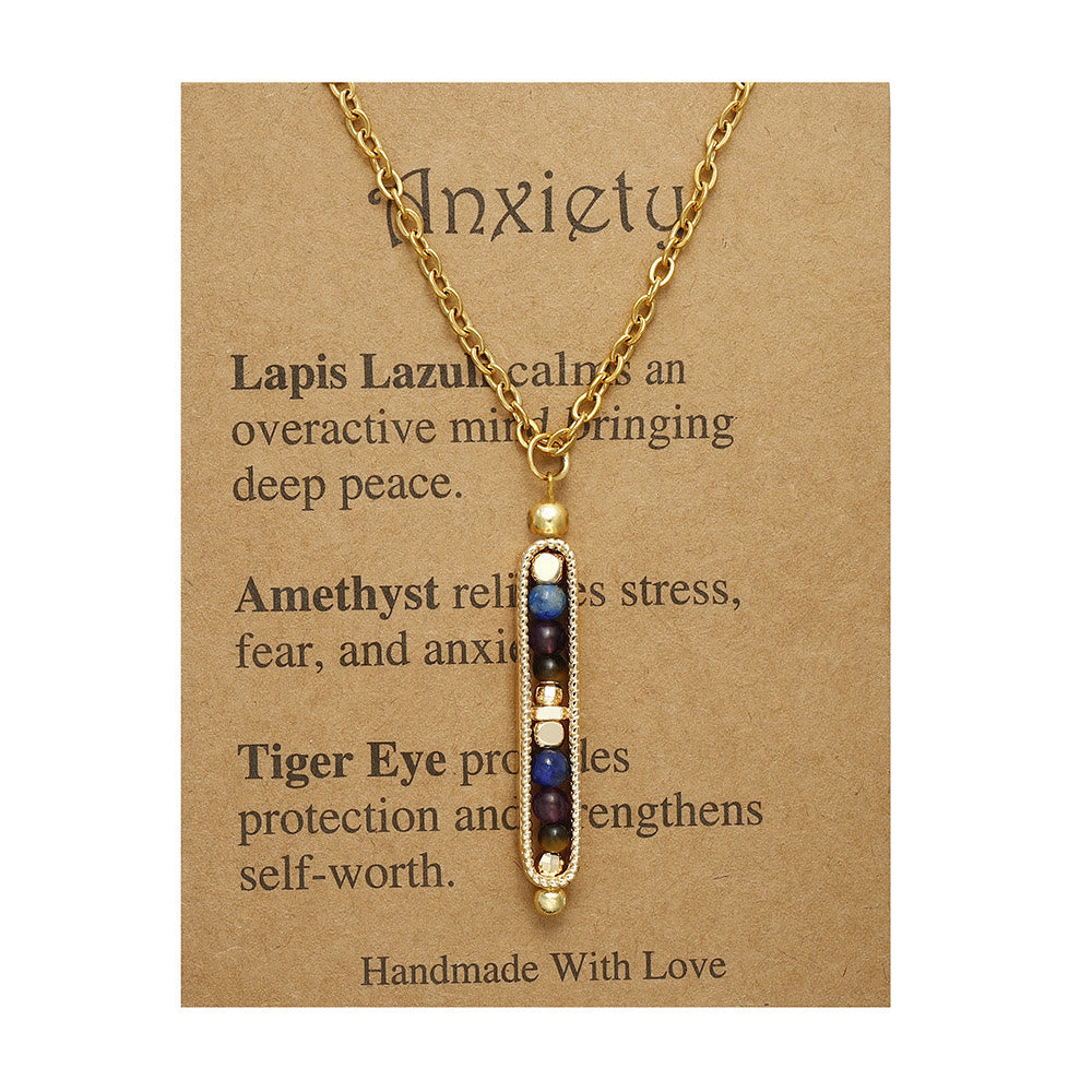 Collier pendentif pois en pierre naturelle de guérison fonctionnelle Olivenorma