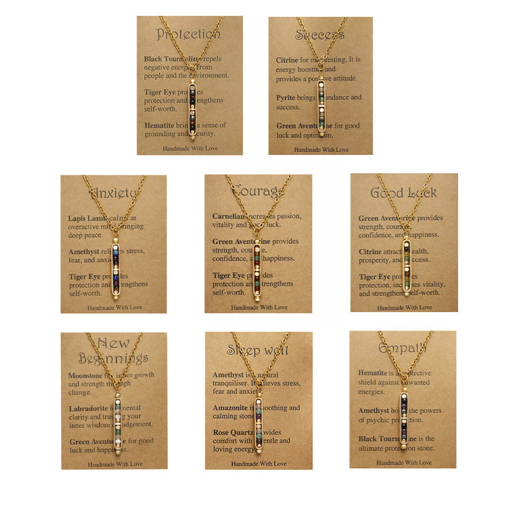 Collier pendentif pois en pierre naturelle de guérison fonctionnelle Olivenorma
