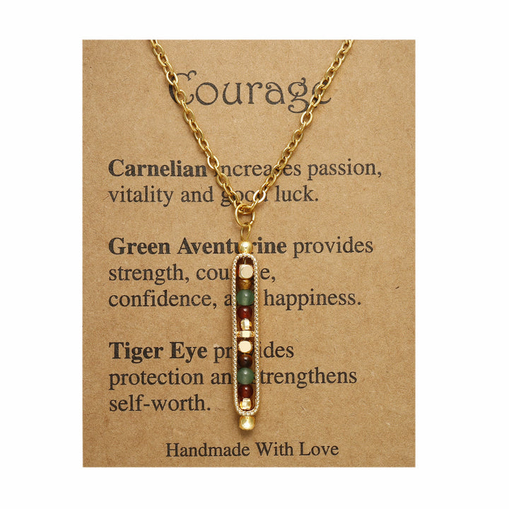 Collier pendentif pois en pierre naturelle de guérison fonctionnelle Olivenorma