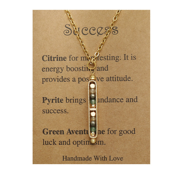 Collier pendentif pois en pierre naturelle de guérison fonctionnelle Olivenorma