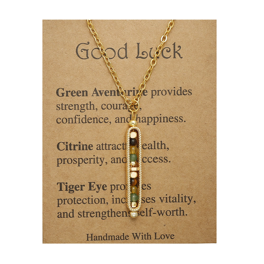 Collier pendentif pois en pierre naturelle de guérison fonctionnelle Olivenorma