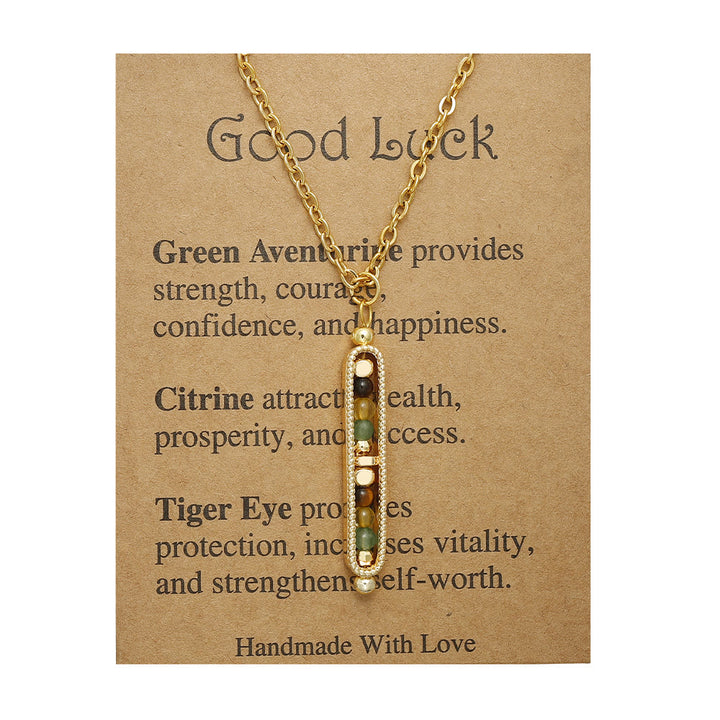 Collier pendentif pois en pierre naturelle de guérison fonctionnelle Olivenorma