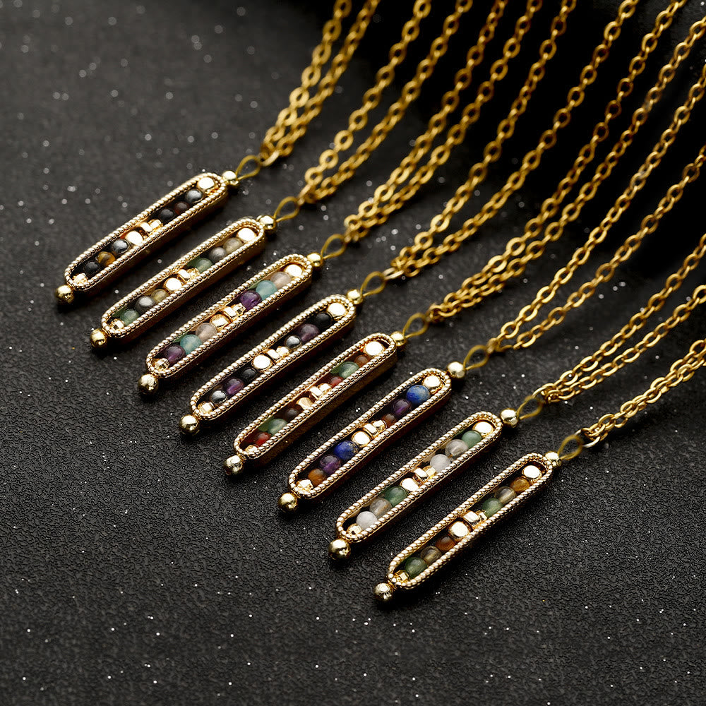 Collier pendentif pois en pierre naturelle de guérison fonctionnelle Olivenorma