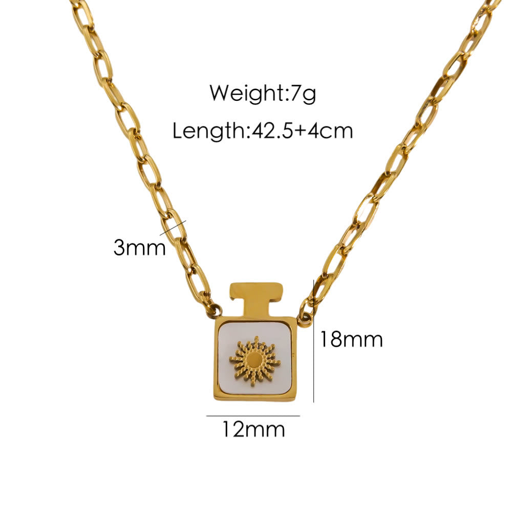 Collier avec pendentif en nacre naturelle de perles d'eau douce Olivenorma