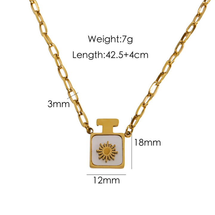 Collier avec pendentif en nacre naturelle de perles d'eau douce Olivenorma